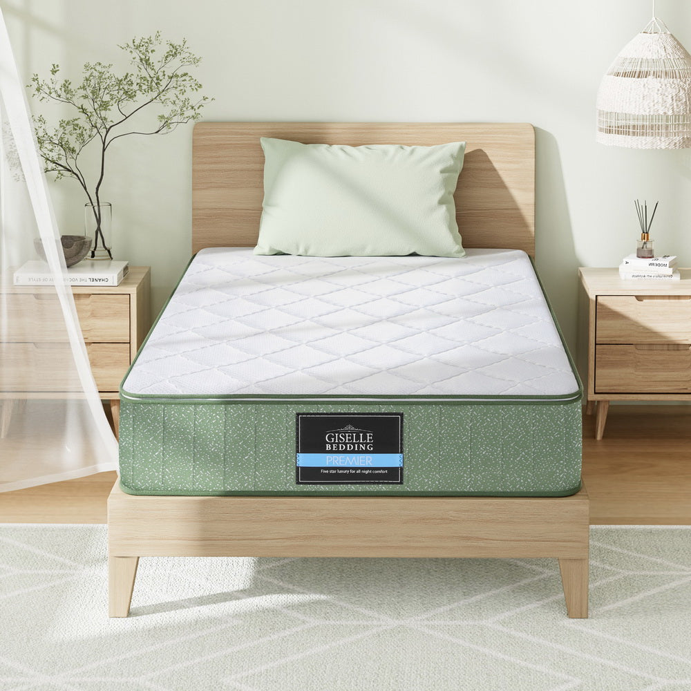 LEAF Single Mattress 25cm Memory Foam Cool Charcoal Zipper Cover