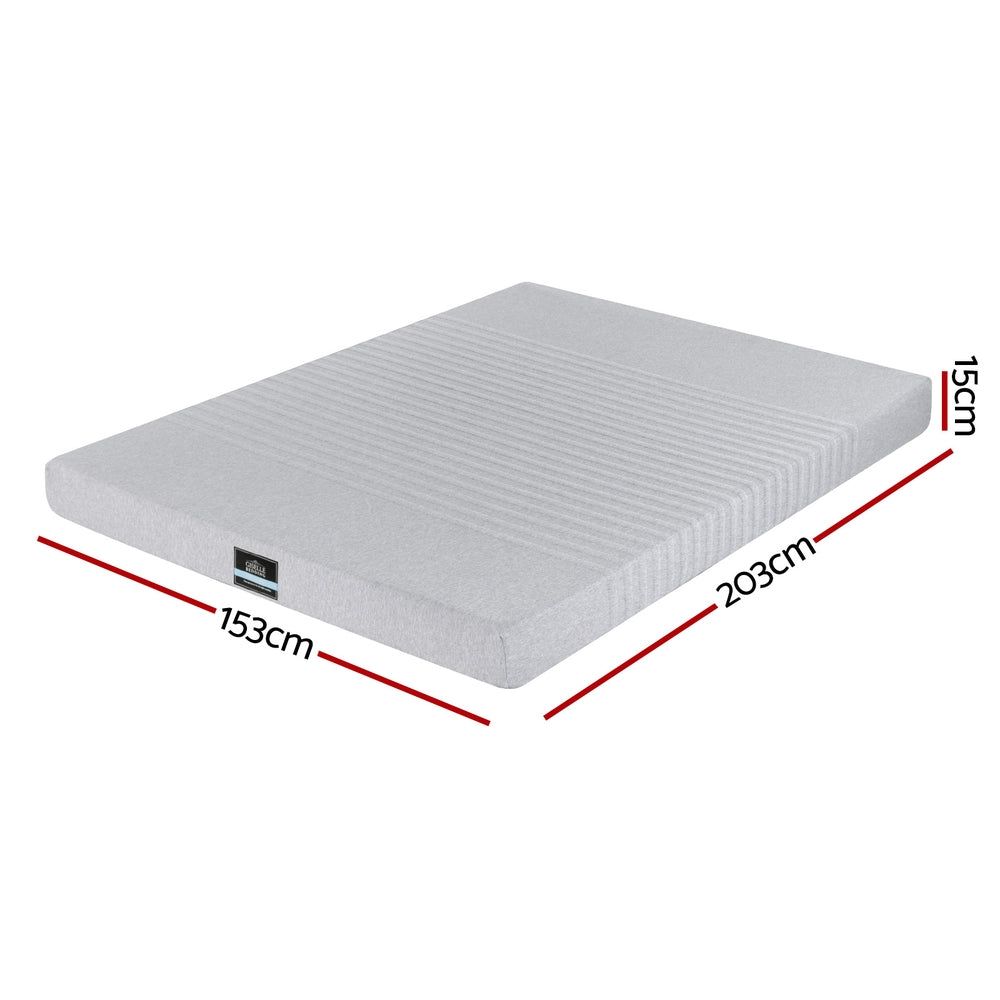 NOBLE Queen Mattress 15cm Cool Gel Memory Foam Charcoal Bamboo Cover