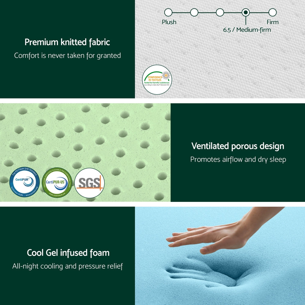 PURE Double Mattress 20cm Memory Foam Green Tea