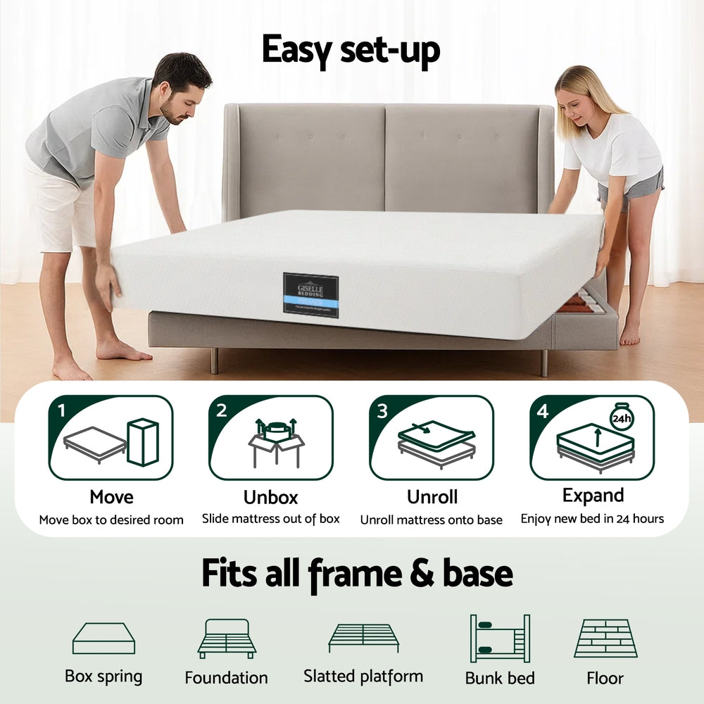 PURE Queen Memory Foam Mattress 20cm Green Tea Cooling Gel