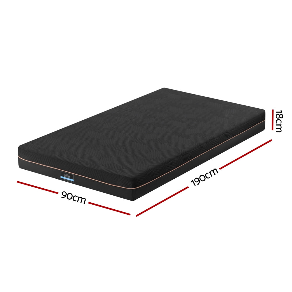 SHADOW Single Mattress 18cm Memory Foam Green Tea Cool Gel