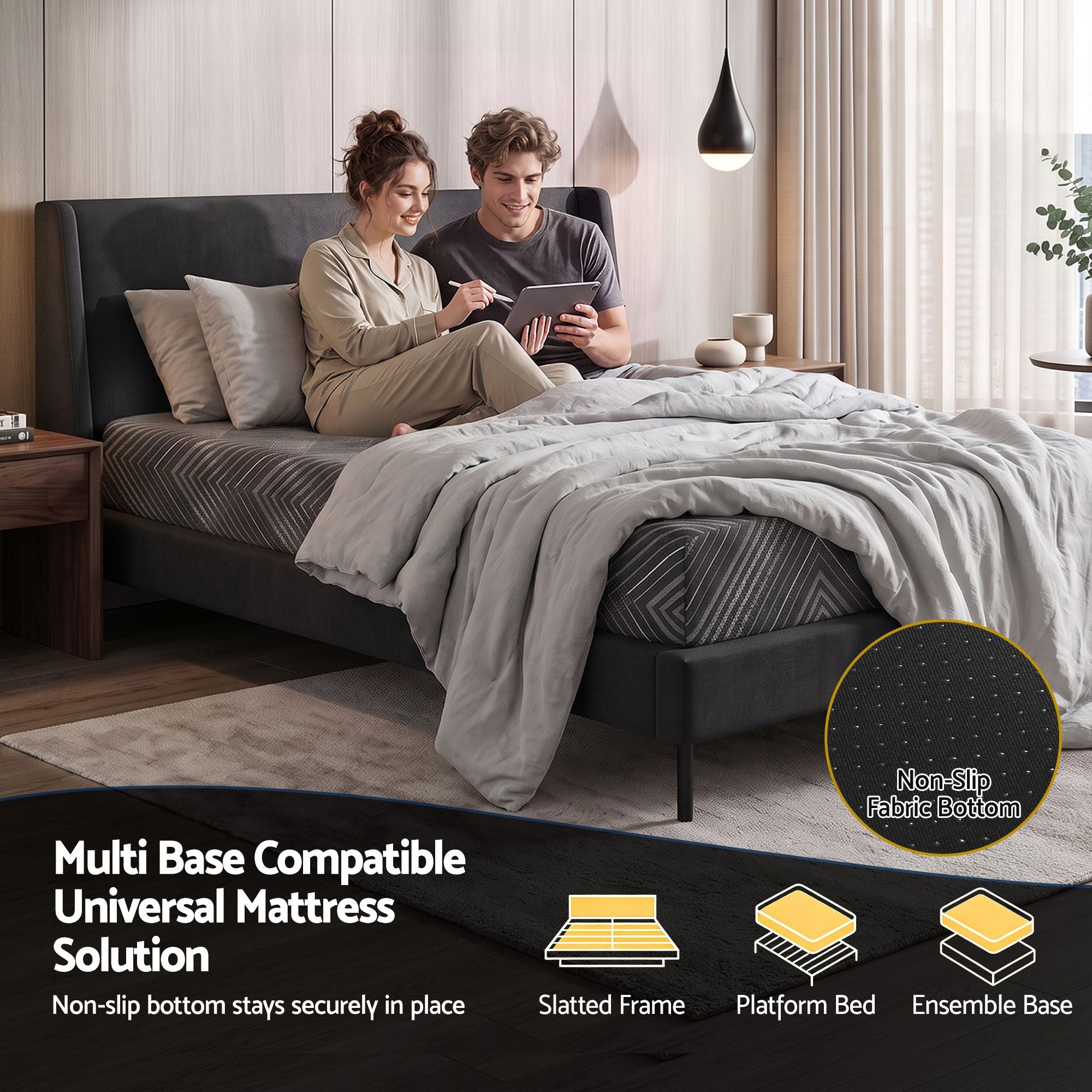 Giselle 25cm King Memory Foam Mattress Gel Infused Foam Removable Cover