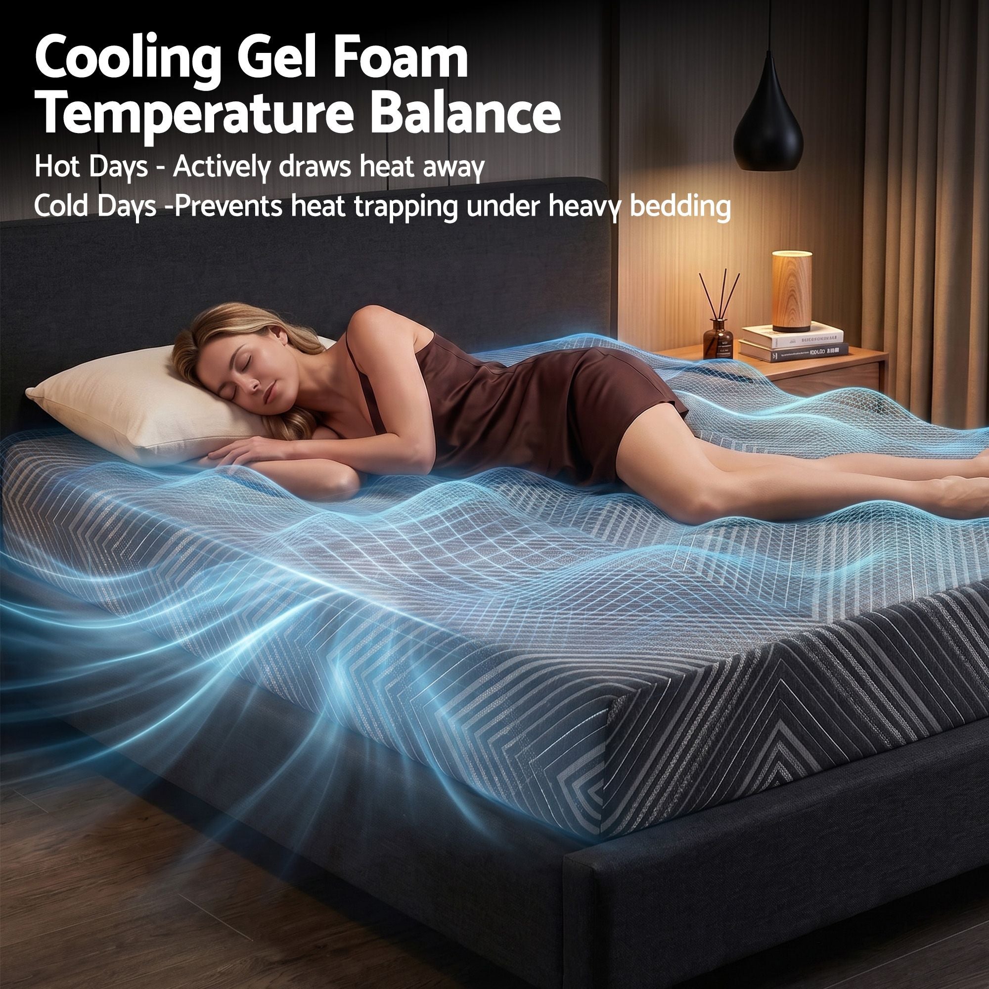 Giselle 25cm Single Memory Foam Mattress Gel Infused Foam Removable Cover