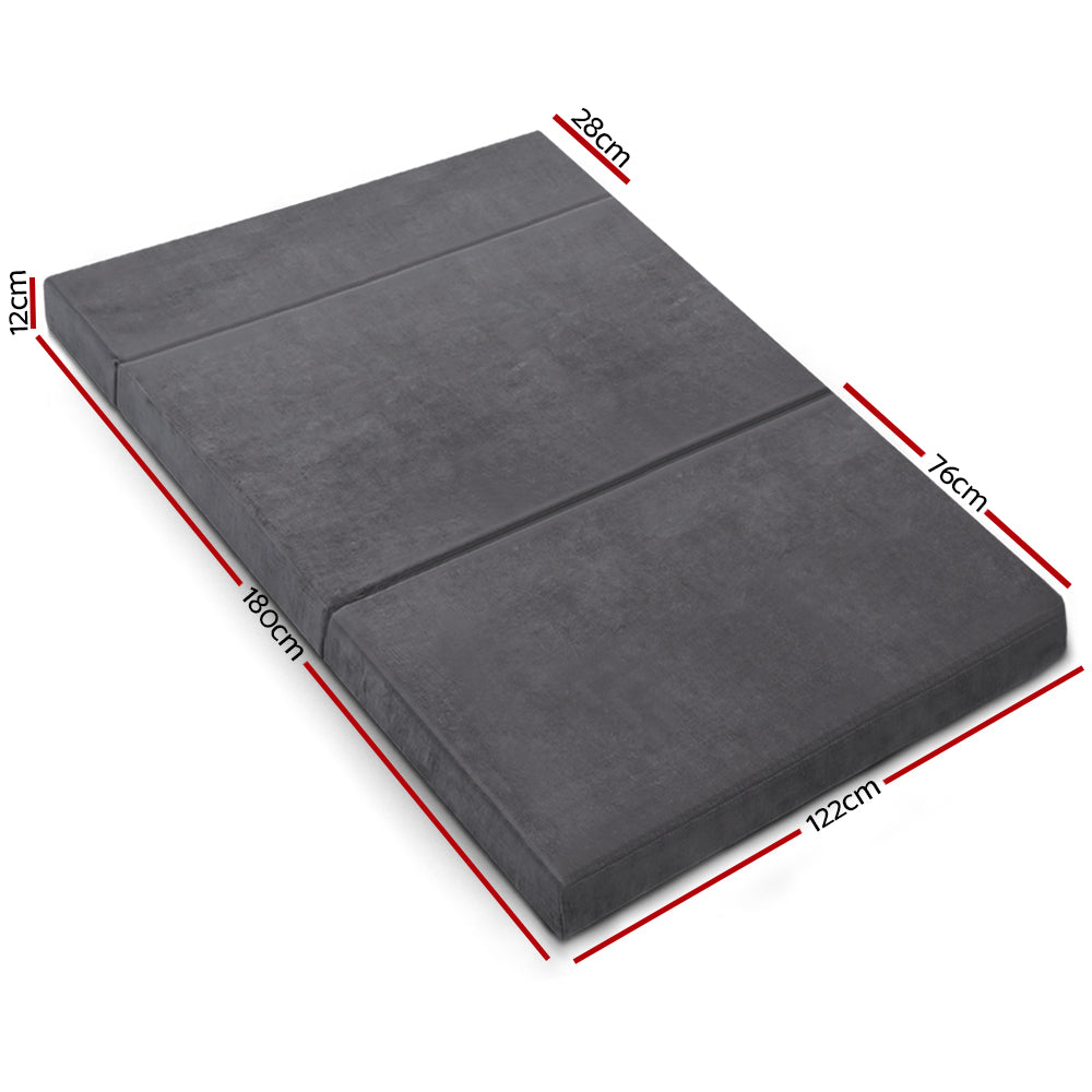 Giselle Double Foldable Foam Mattress Grey
