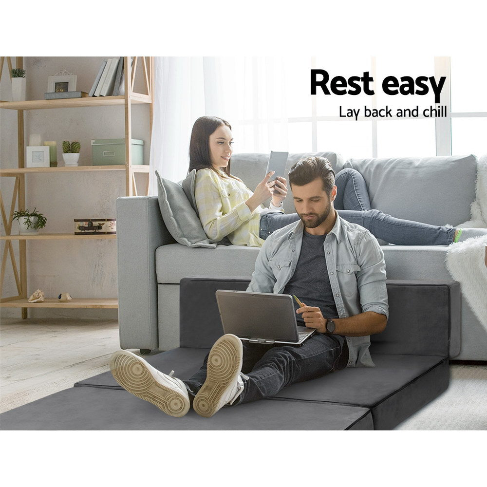 Giselle Double Foldable Foam Mattress Grey