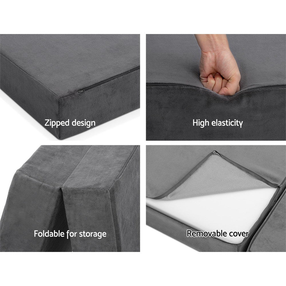 Giselle Double Foldable Foam Mattress Grey