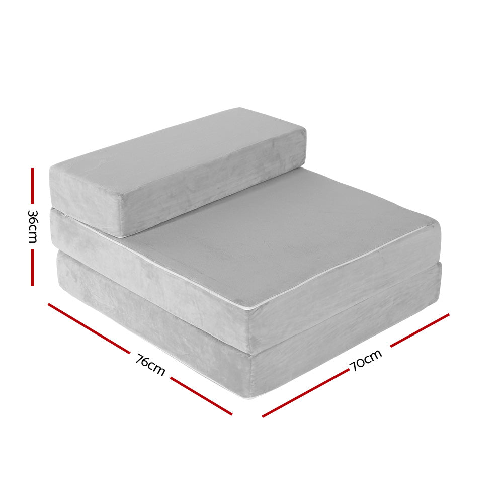 Giselle Foldable Mattress Foam Bed Mat Light Grey