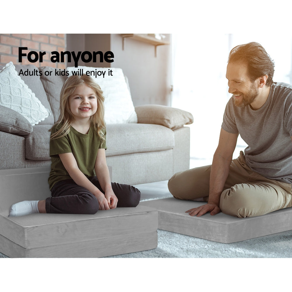 Giselle Foldable Mattress Foam Bed Mat Light Grey