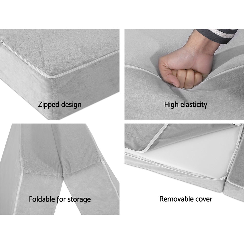 Giselle Foldable Mattress Foam Bed Mat Light Grey