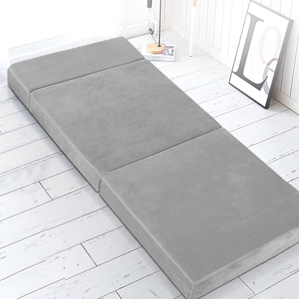 Giselle Foldable Mattress Foam Bed Mat Light Grey