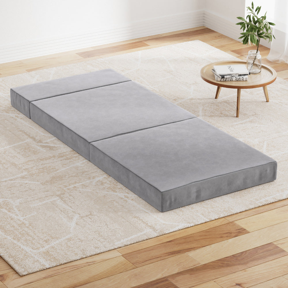 Giselle Foldable Mattress Foam Bed Mat Light Grey