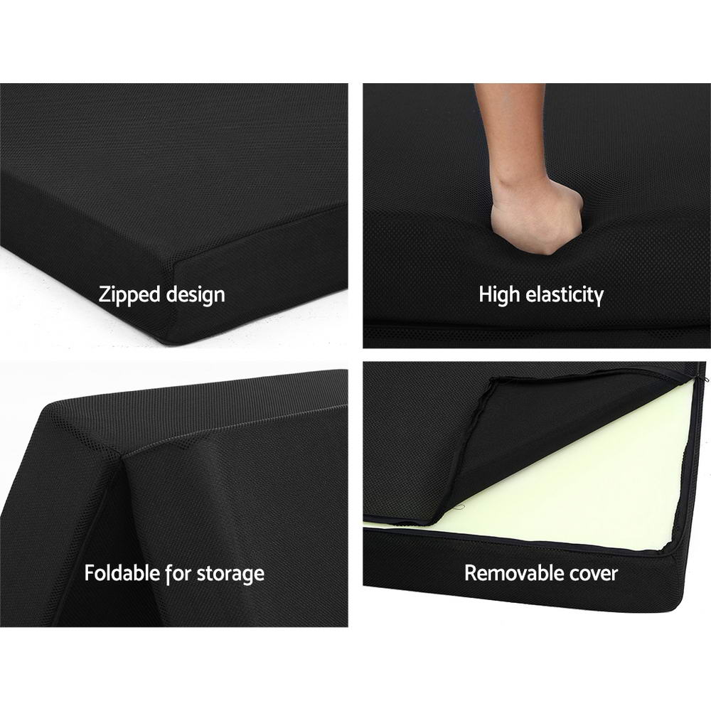 Giselle Double Foldable Foam Mattress Black
