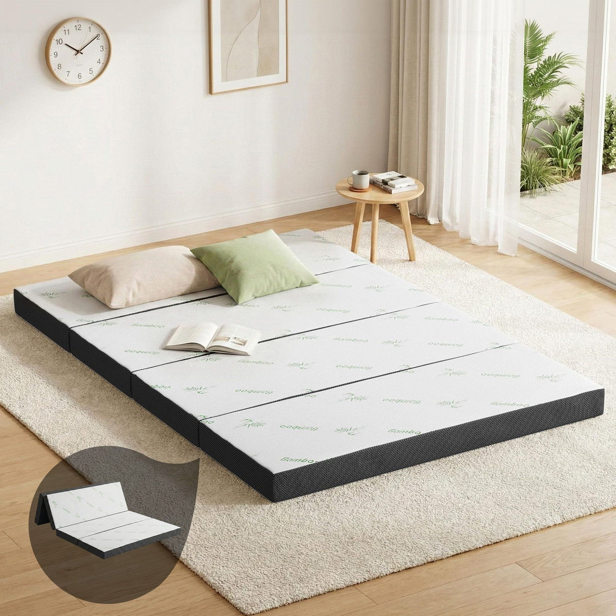 Giselle Bedding Folding Foam Mattress Double Bamboo Cover