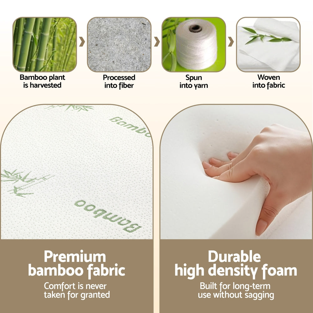 Giselle Double Foldable Foam Mattress Bamboo White/Grey