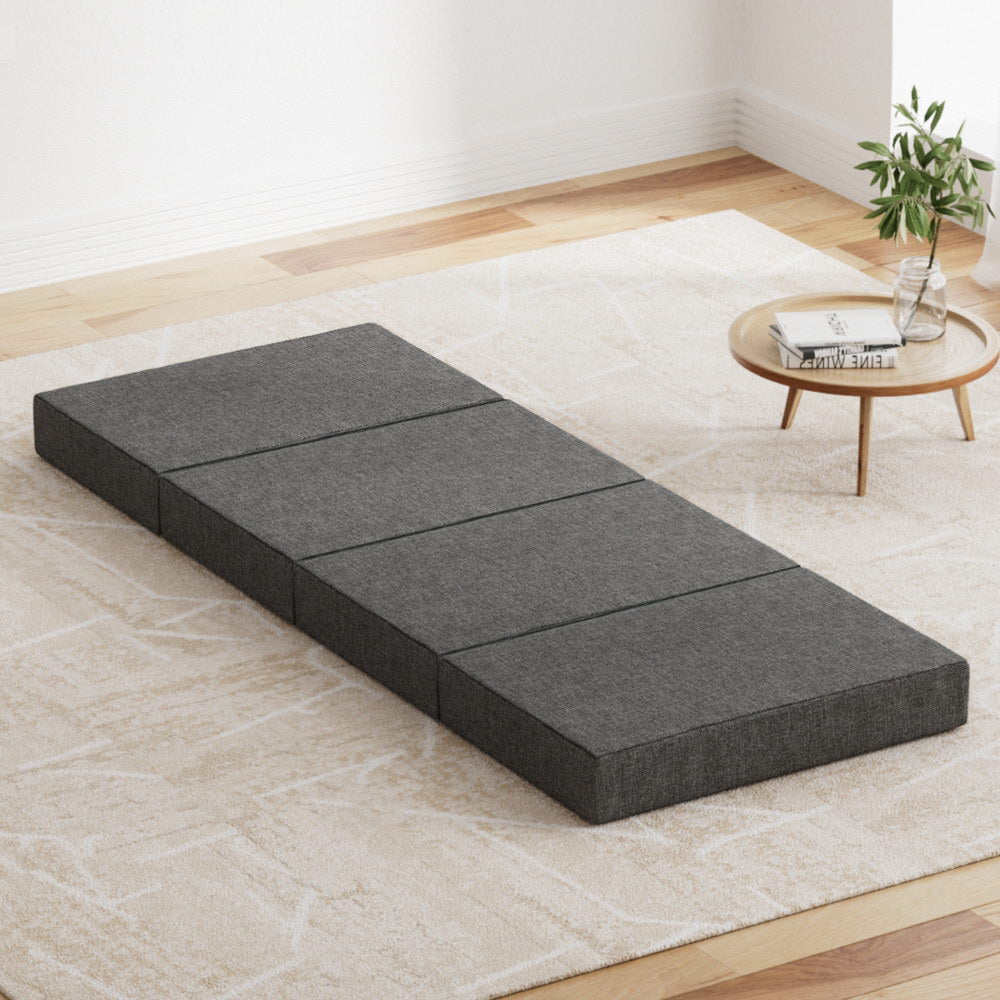 Giselle Single Folding Foam Mattress Convertible Sofa Grey