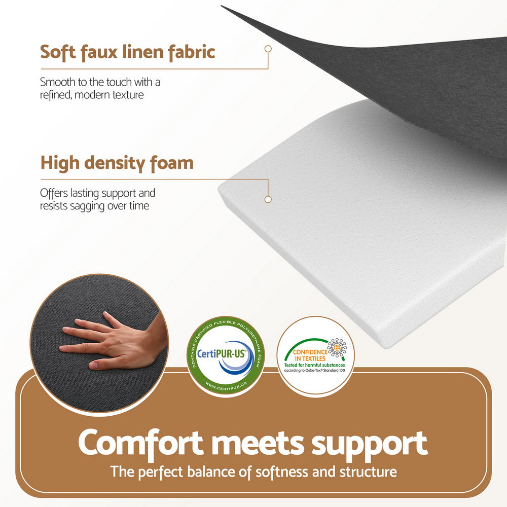 Giselle Queen Foldable Foam Mattress Portable Grey