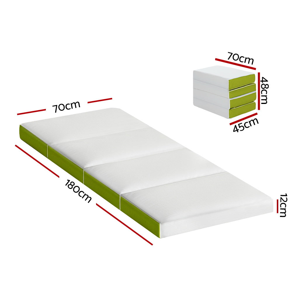 Giselle Single Foldable Foam Mattress Green