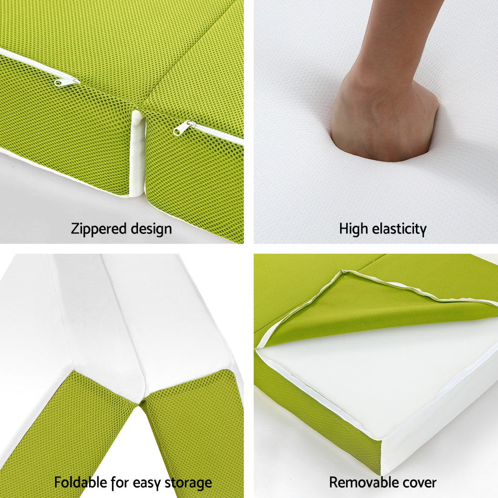 Giselle Single Foldable Foam Mattress Green