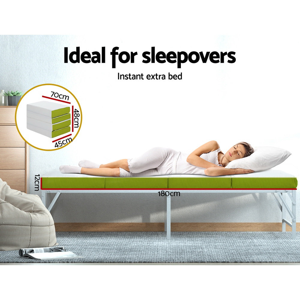 Giselle Single Foldable Foam Mattress Green