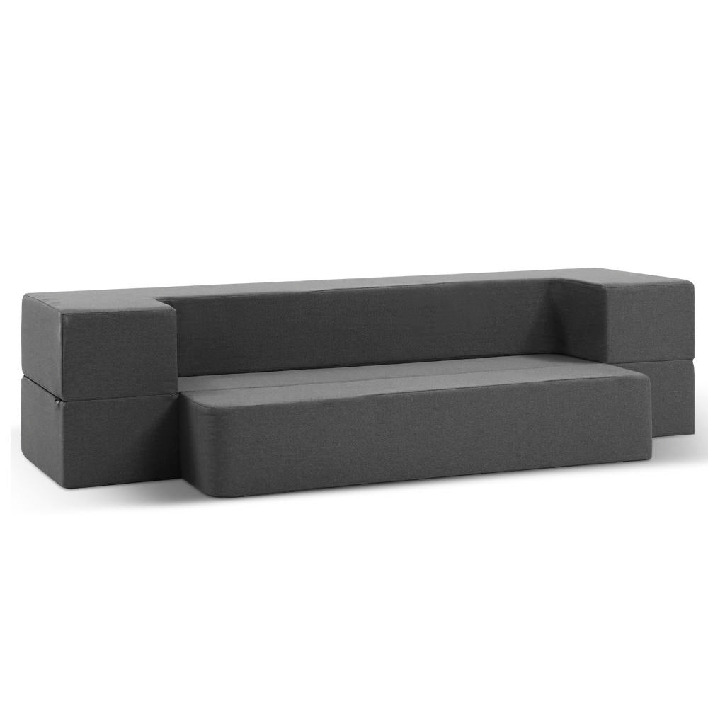 Giselle Foldable Mattress Foam Sofa Bed Chair Dark Grey