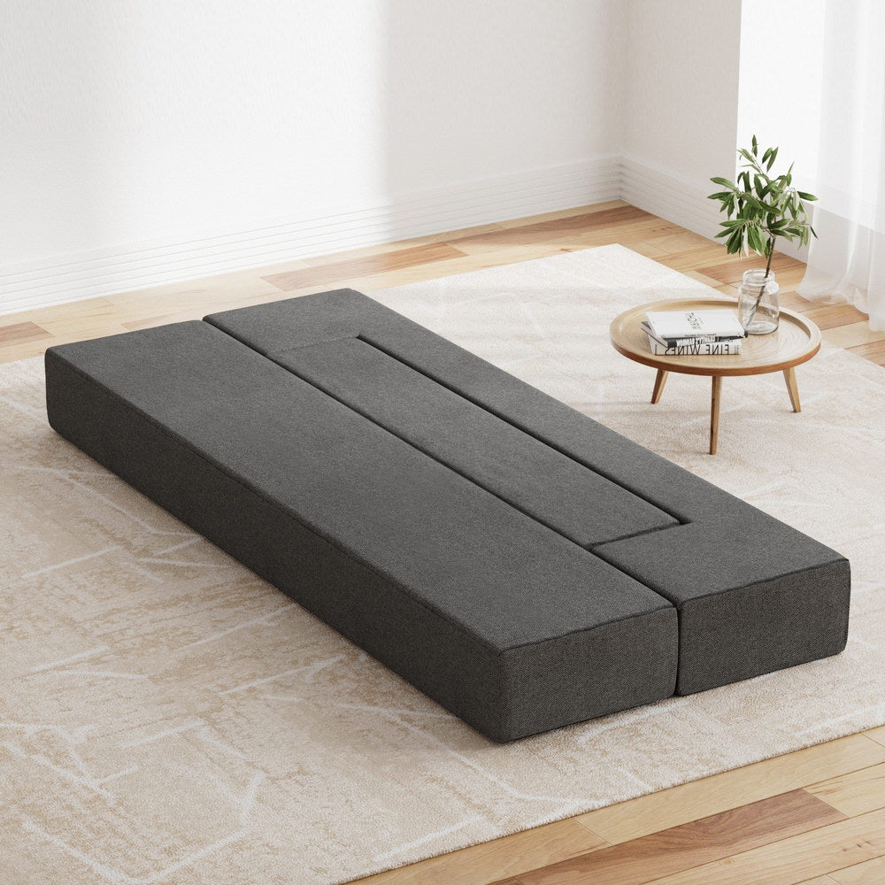 Giselle Foldable Mattress Foam Sofa Bed Chair Dark Grey