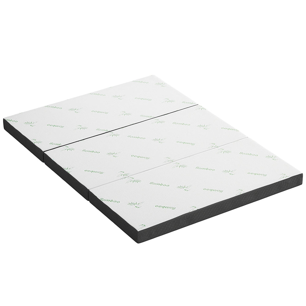 Giselle Double Foldable Mattress Bamboo Foam White/Grey