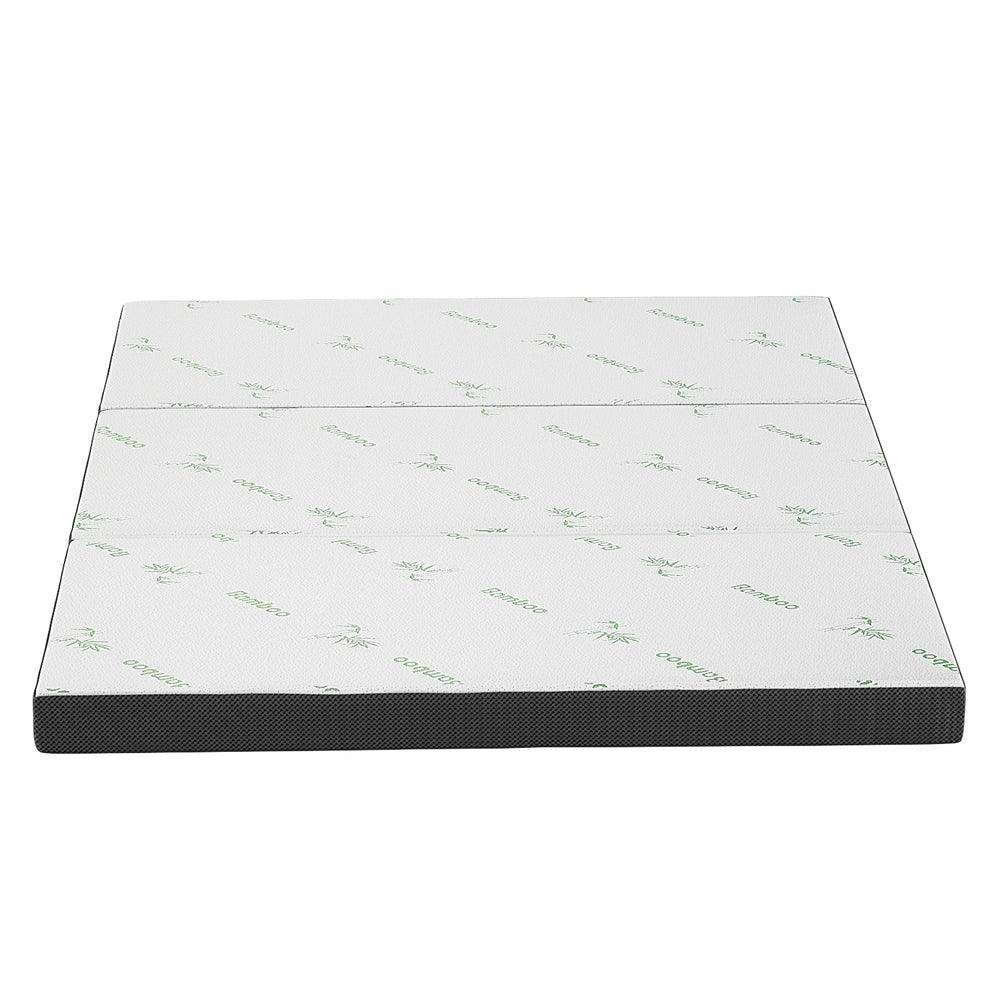 Giselle Double Foldable Mattress Bamboo Foam White/Grey