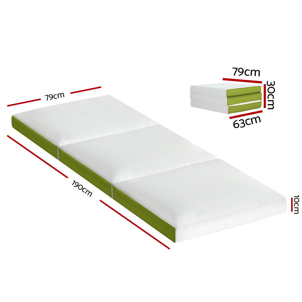 Giselle Trifold Foam Mattress Foldable Green