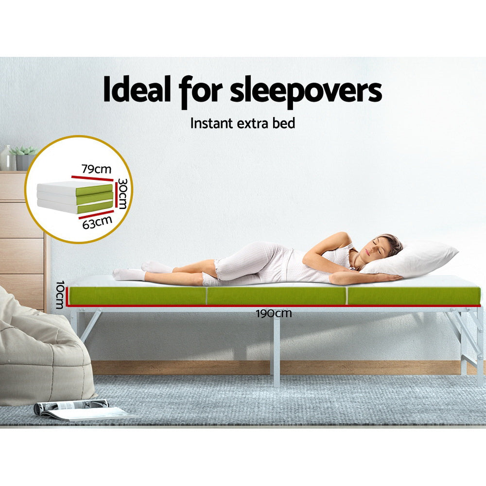 Giselle Trifold Foam Mattress Foldable Green