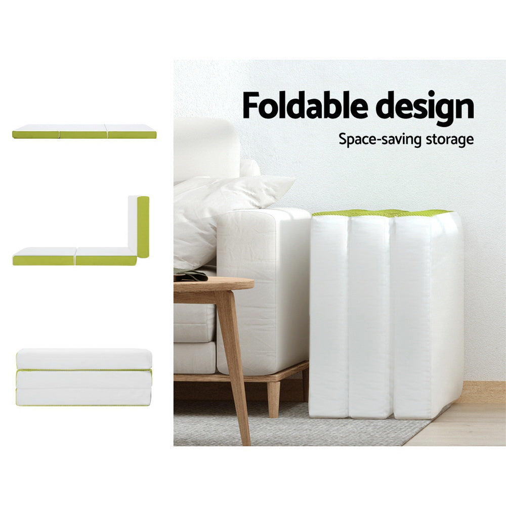 Giselle Trifold Foam Mattress Foldable Green