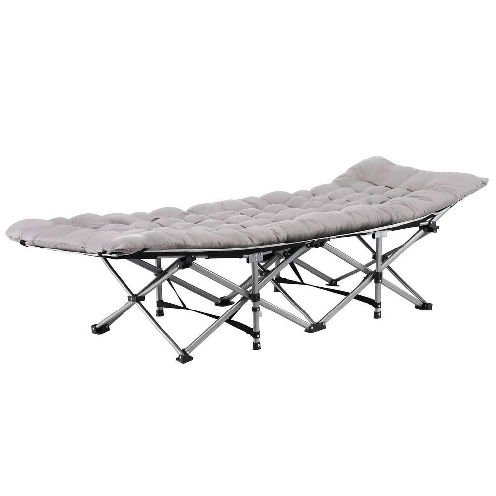 Artiss 185cm Folding Bed with Mattress Heavy Duty Grey