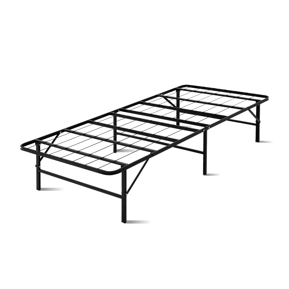 Duoclev Single Folding Bed Frame Metal Base Black
