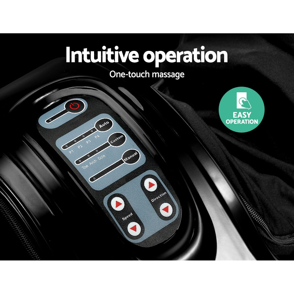 Livemor Electric Shiatsu Foot Massager Remote Roller Kneading Black