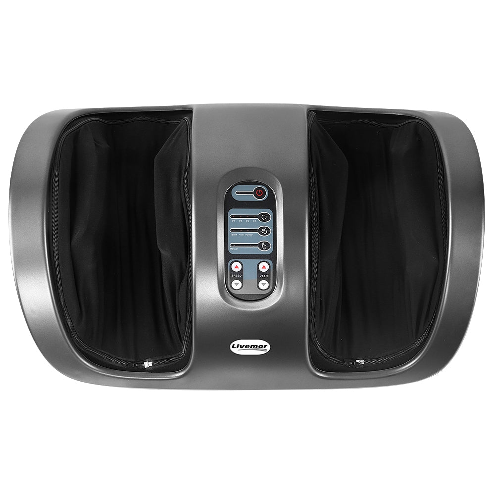 Livemor Electric Shiatsu Foot Massager Roller Kneading Calf Grey
