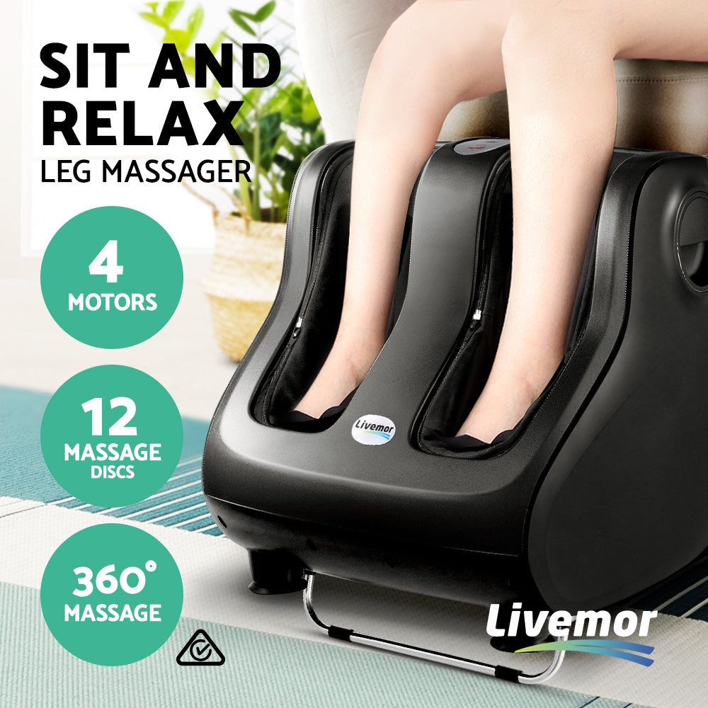 Livemor Electric Shiatsu Foot and Calf Massager Black