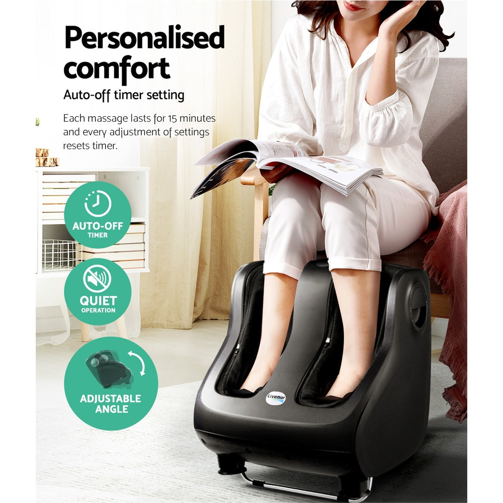 Livemor Electric Shiatsu Foot and Calf Massager Black