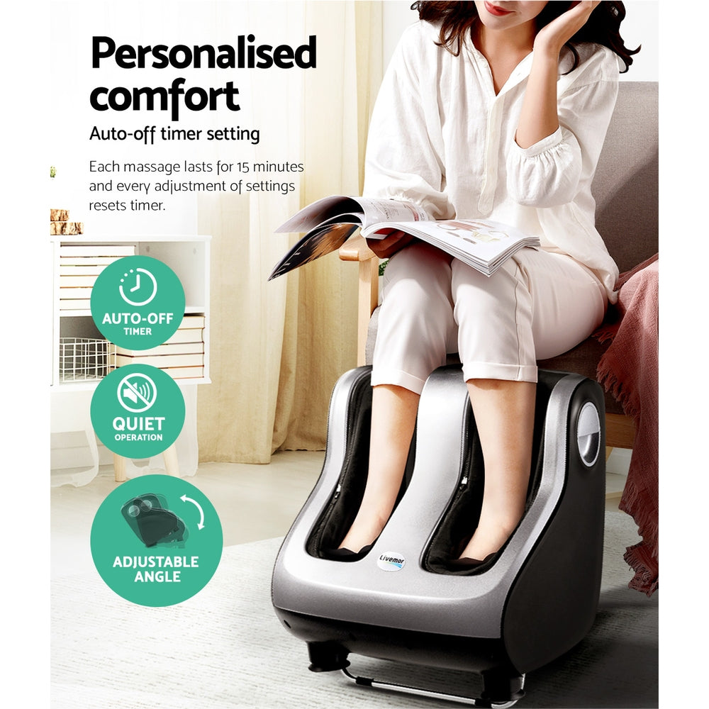 Livemor Electric Shiatsu Foot and Calf Massager Silver