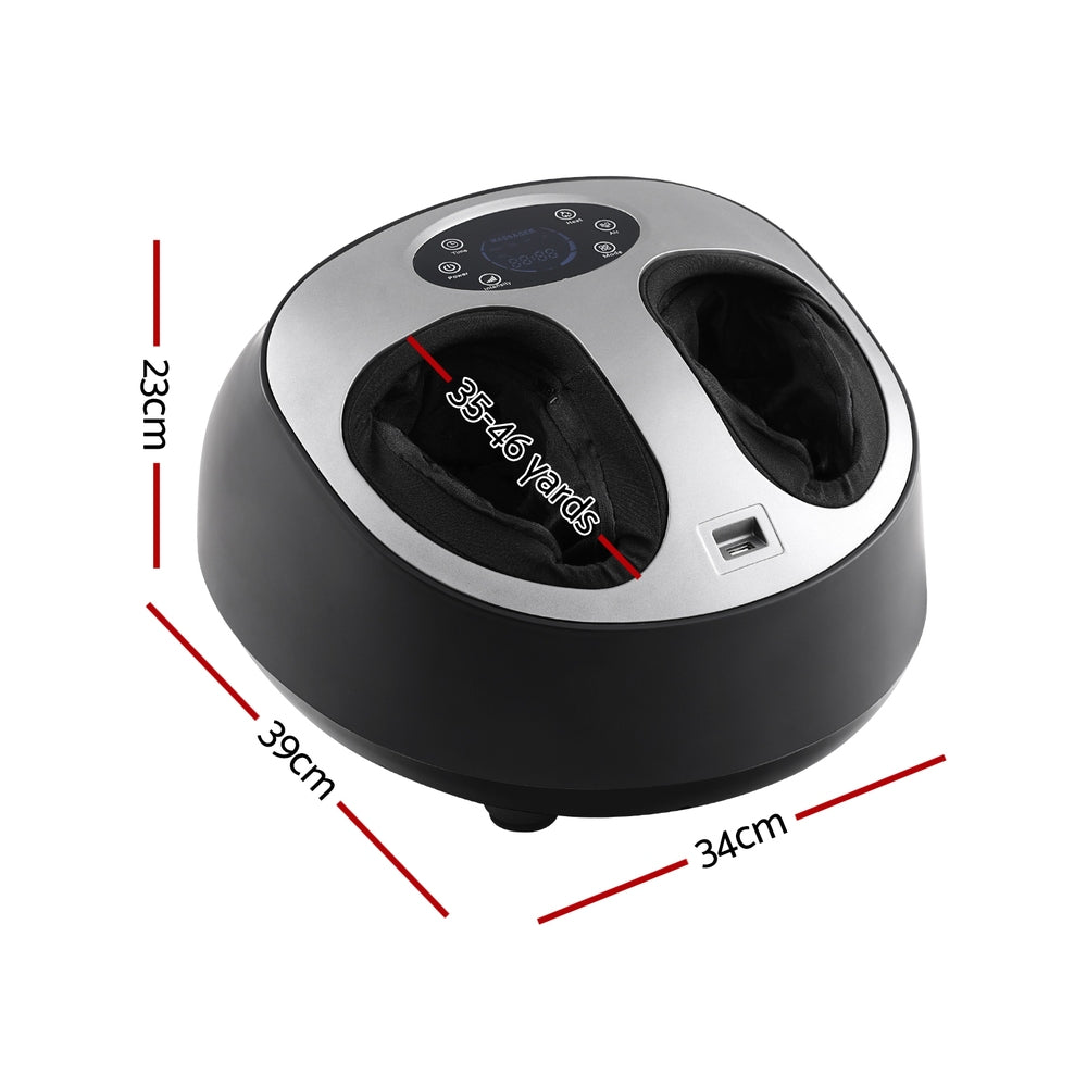 Livemor Electric Foot Massager Heated Kneading Black