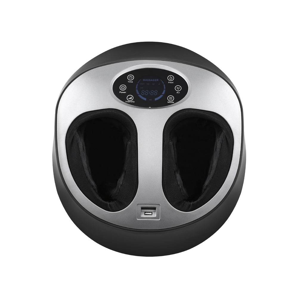 Livemor Electric Foot Massager Heated Kneading Black