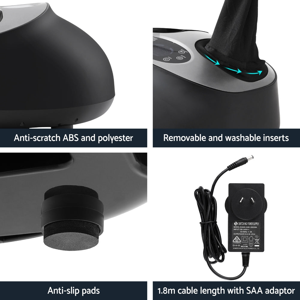 Livemor Electric Foot Massager Heated Kneading Black
