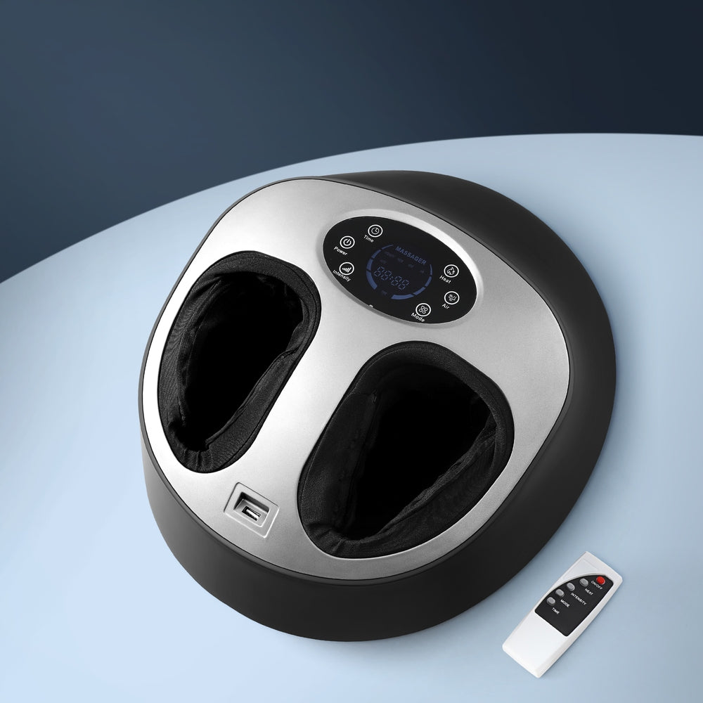Livemor Electric Foot Massager Heated Kneading Black