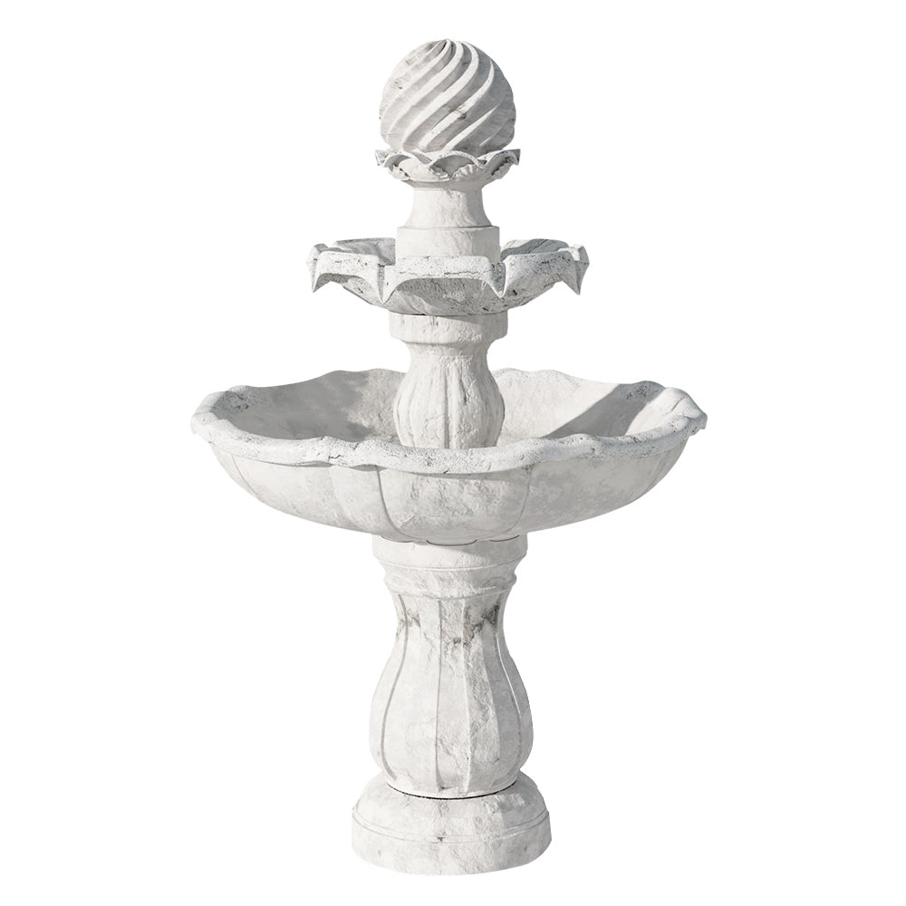 Gardeon 93CM Ivory 3-Tier Solar Fountain Bird Bath