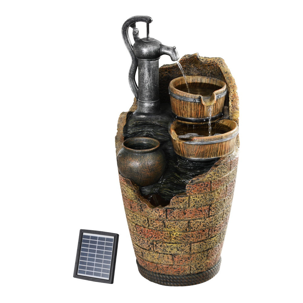 Gardeon 80CM Solar Fountain Cascading Water Feature Outdoor