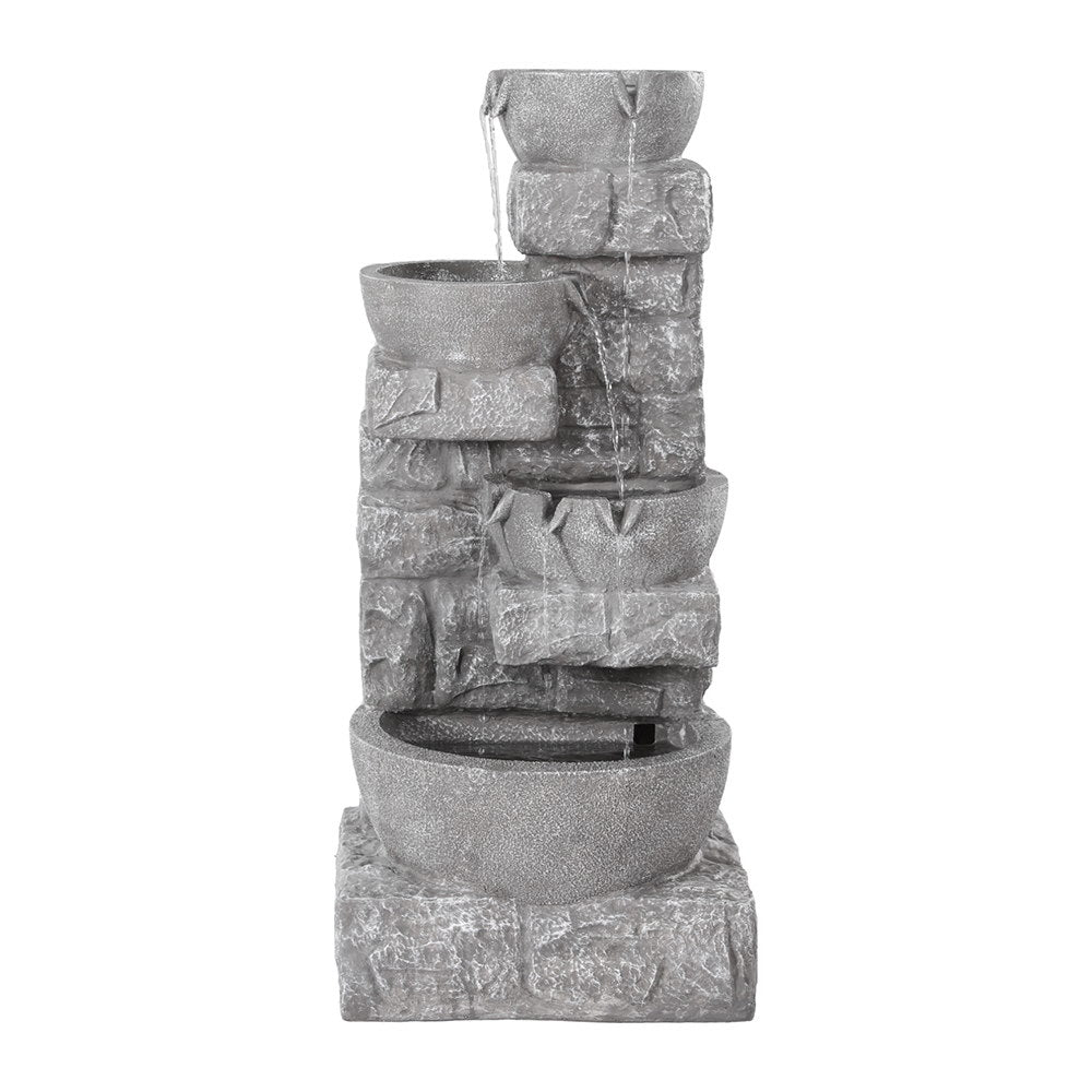 Gardeon Outdoor Solar Fountain LED Lights Grey