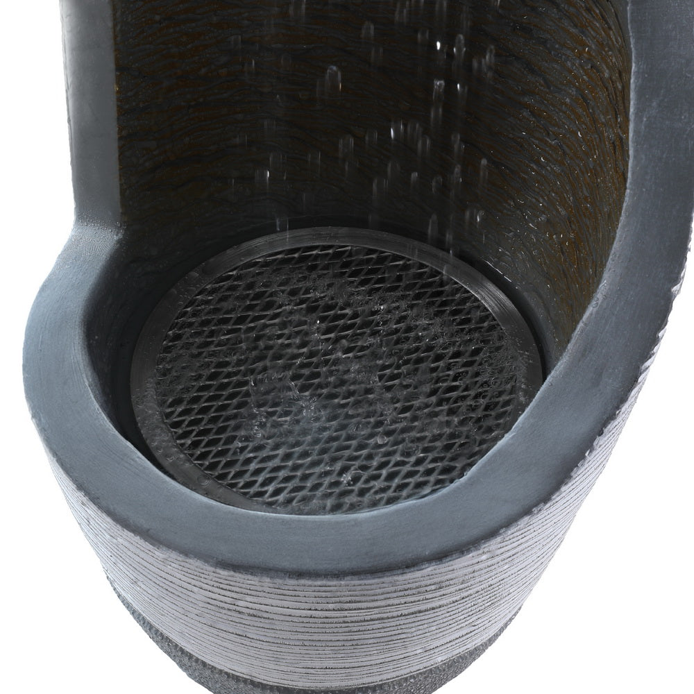 Gardeon 48CM Solar Fountain Bird Bath Cascade Grey
