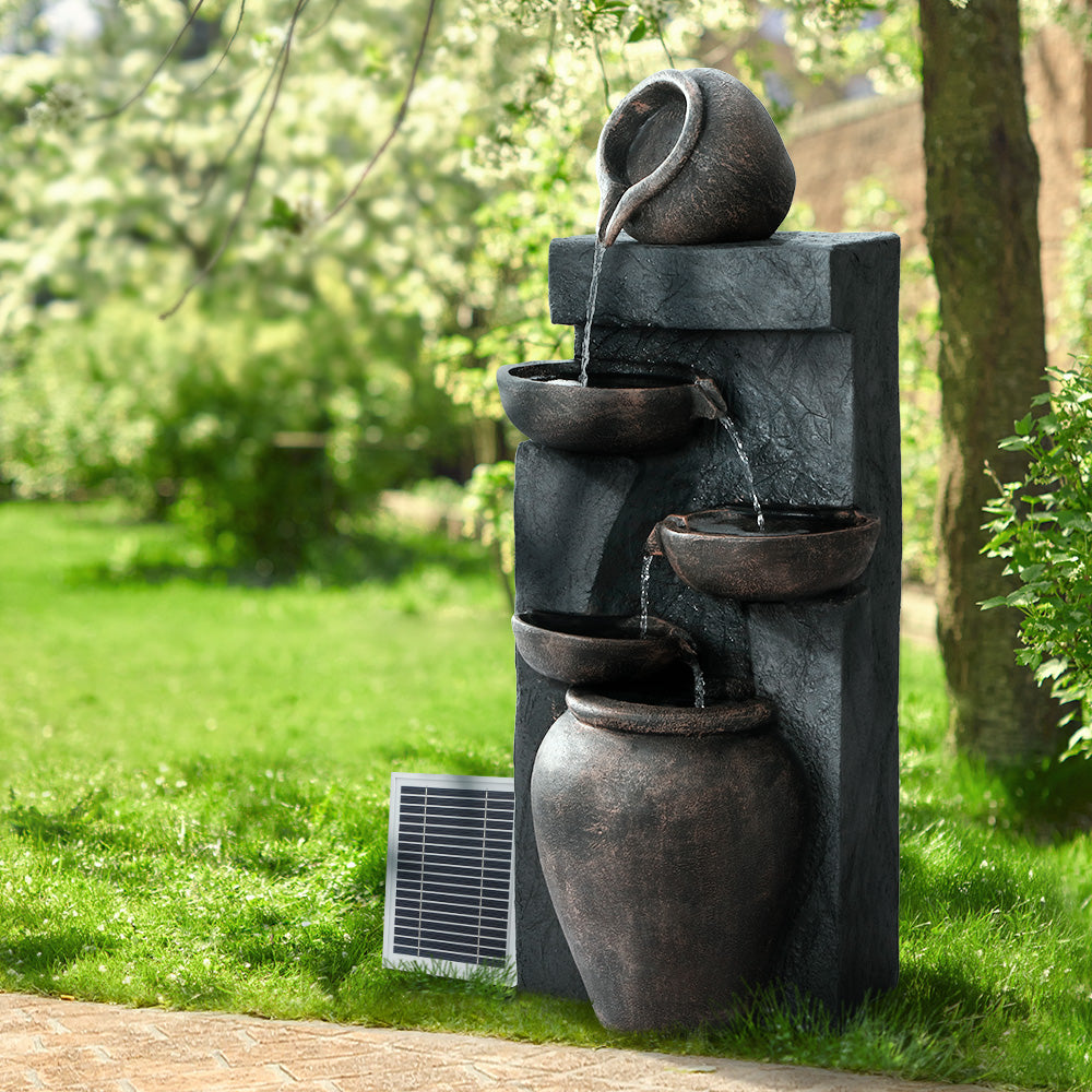 Gardeon 99CM Solar Fountain 5-Tier Cascading Bird Bath