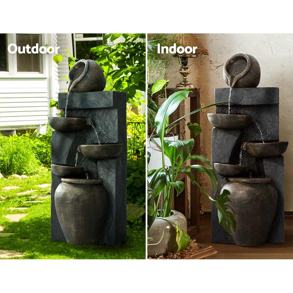 Gardeon 99CM Solar Fountain 5-Tier Cascading Bird Bath