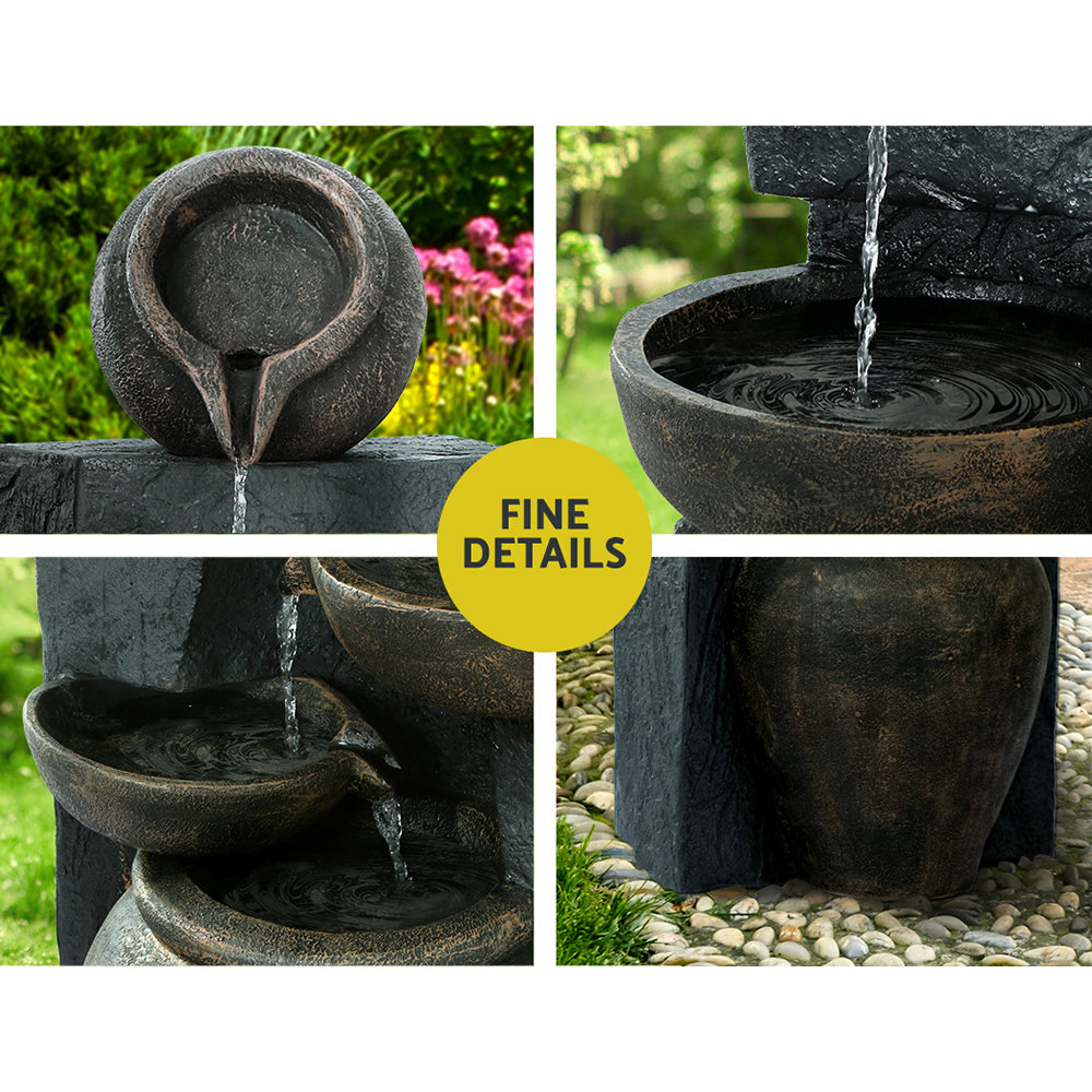 Gardeon 99CM Solar Fountain 5-Tier Cascading Bird Bath