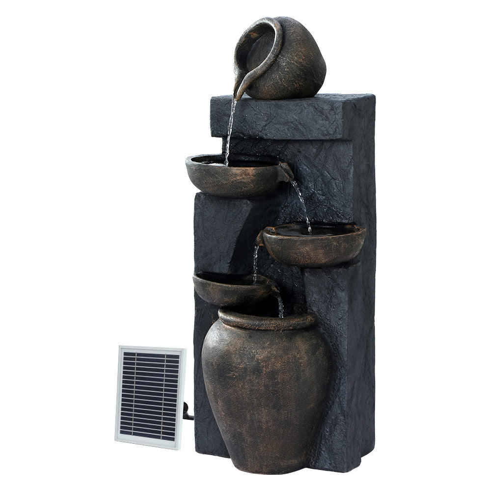 Gardeon 99CM Solar Fountain 5-Tier Cascading Bird Bath