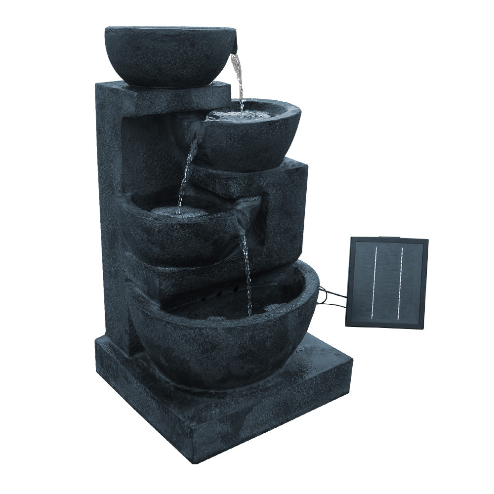 Gardeon 72CM Blue Solar Fountain 4-Tier LED Bird Bath